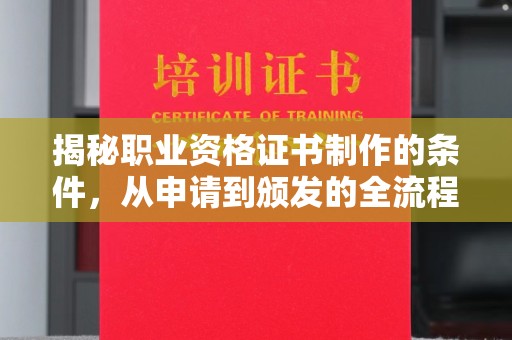 彰化市揭秘职业资格证书制作的条件，从申请到颁发的全流程解析